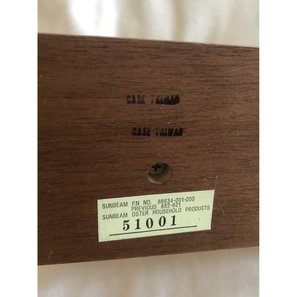 Vintage Sunbeam Wood Mantle Clock Model 882-621 Tested Works Great 17x7x3.5 - Picture 6 of 10